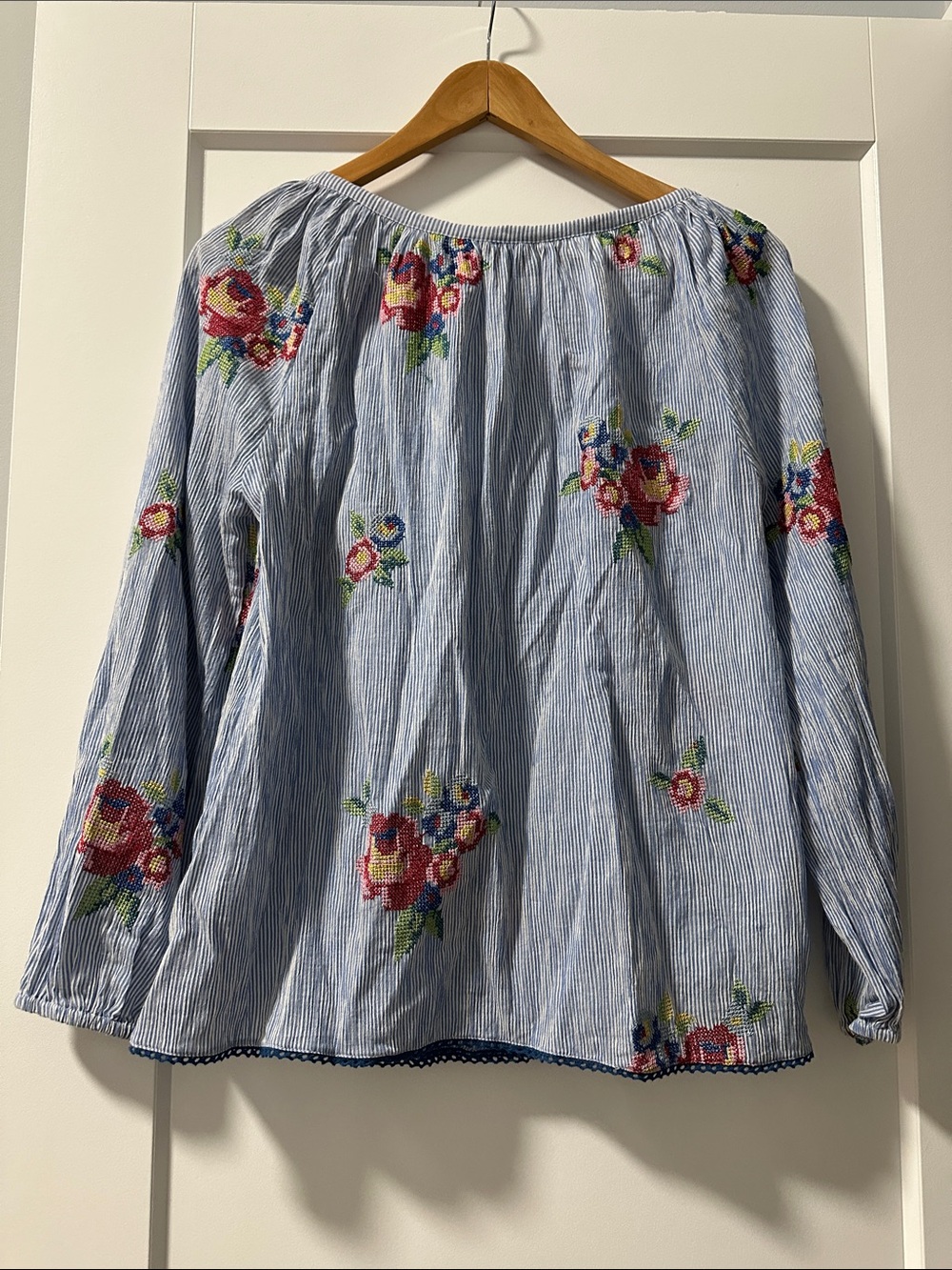 π Anthropologie | Payal Pratap Cotton Embroidered Peasant Blouse (size XSP) - Picture 5 of 6